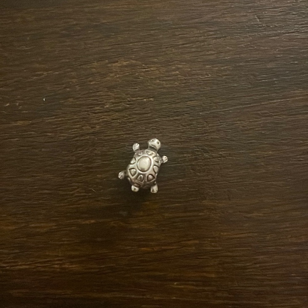Pandora turtle charm with ALE trademark.